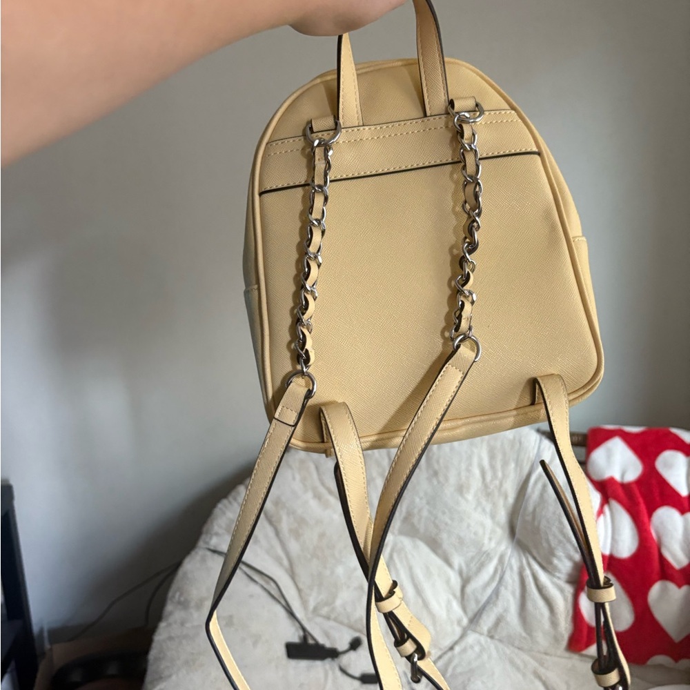 GUESS Quilted Mustard Backpack - Picture 3 of 4